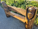 Dřevěná lavička sovy